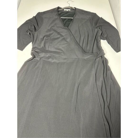 Cintas JERSEY WRAP DRESS Black Size 1X Lined Vneck - Picture 8 of 16